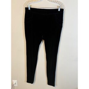Calvin Klein Womens Leggings Velvet Velour Black L